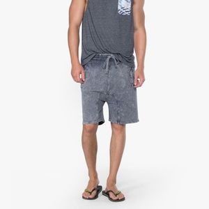 Eleven Paris Mens Gray Acid Wash Drawstring Shorts